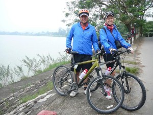 Gary and Rachel Corbett electric bike tour