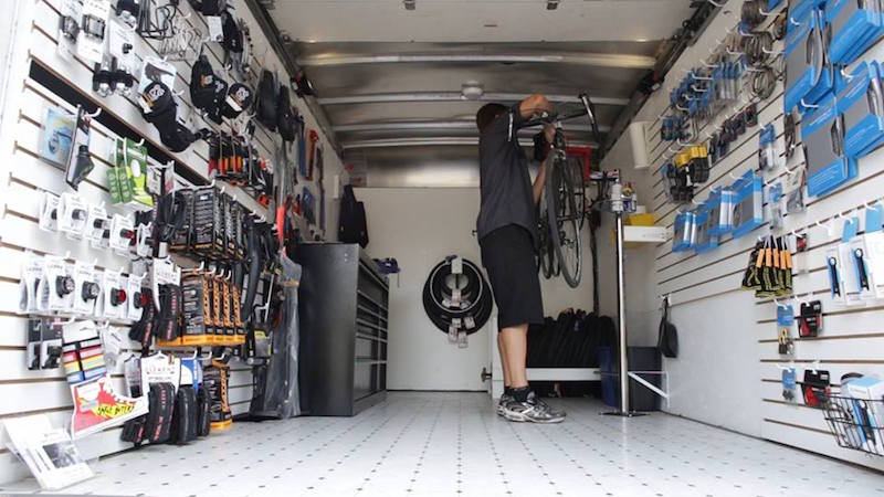 beeline mobile bike shop interior