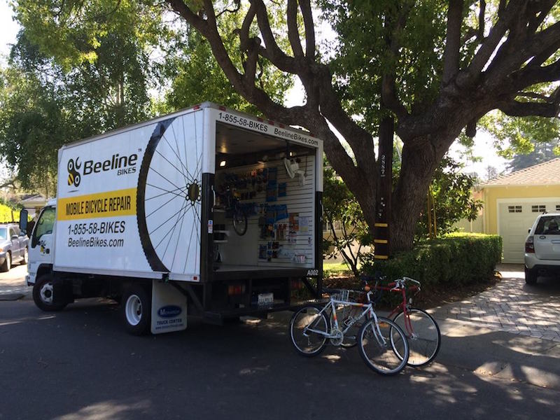 beeline mobile bike shop with bikes