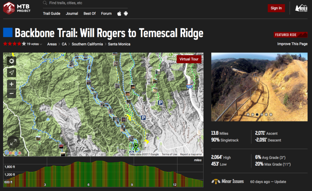 electric mountain bike trail map mtb project