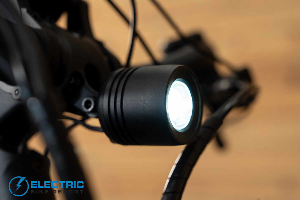 Aventon Pace 5 REC electric bike headlight close-up detail
