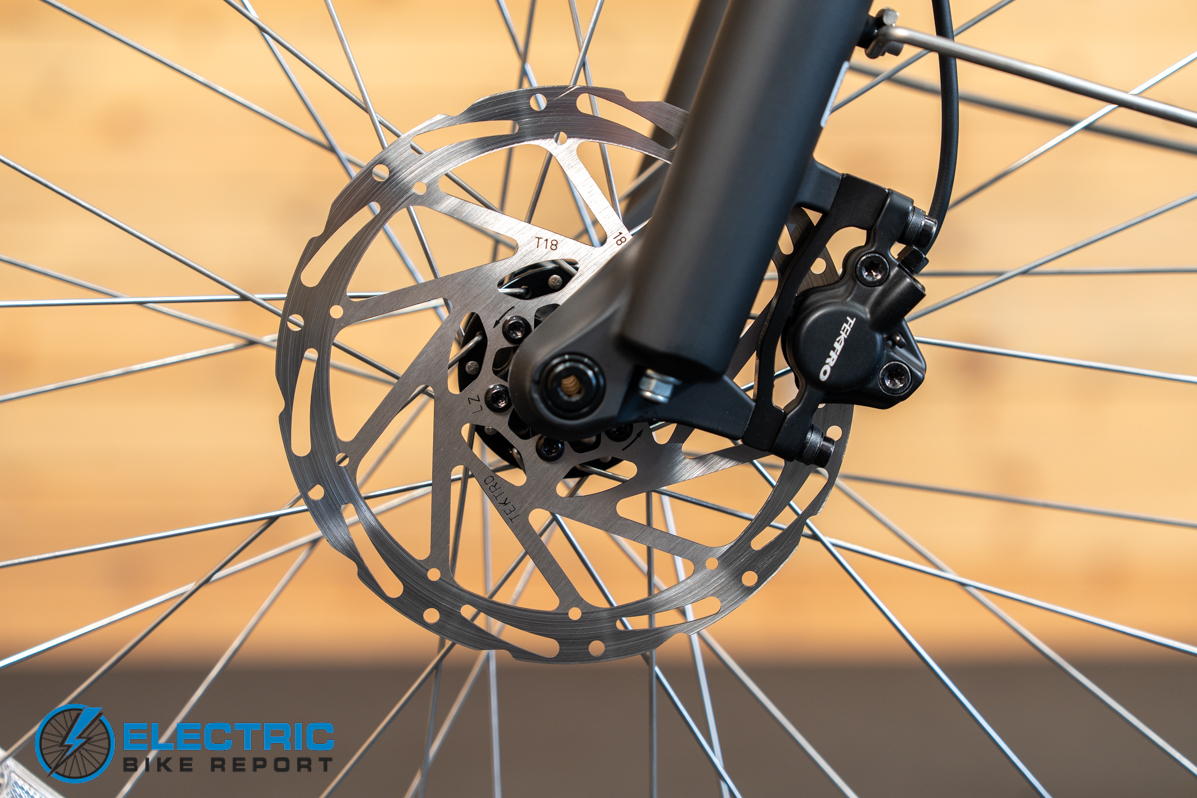 Euphree City Robin 3 front brake caliper close-up detail