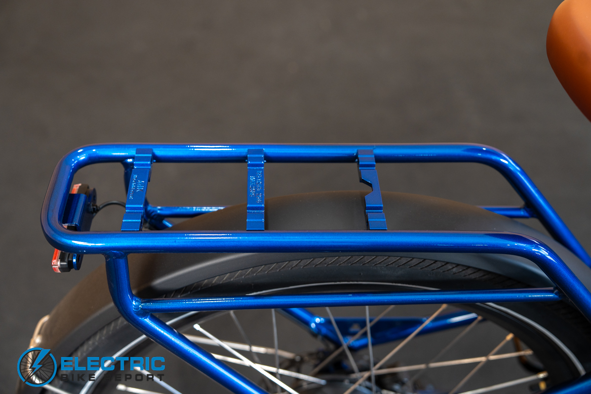 Euphree City Robin 3 rear rack detail showing cargo carrying capacity