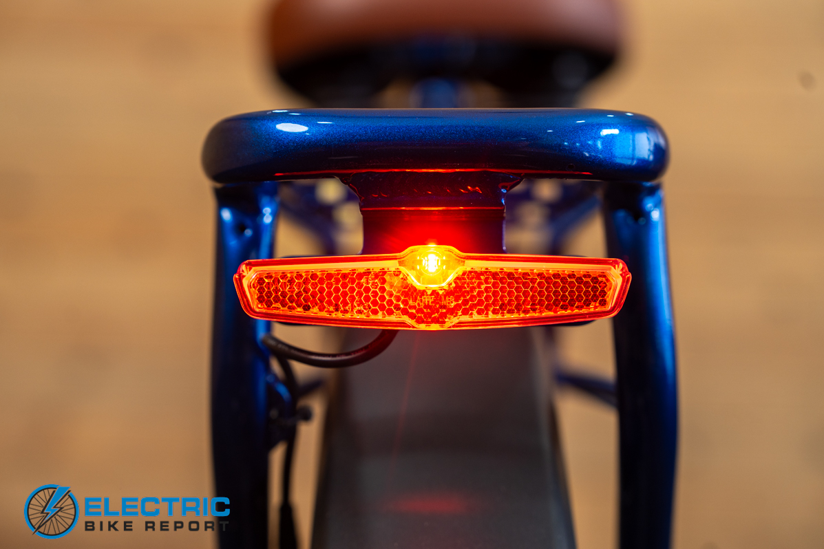 Euphree City Robin 3 taillight detail view on rear of electric bike