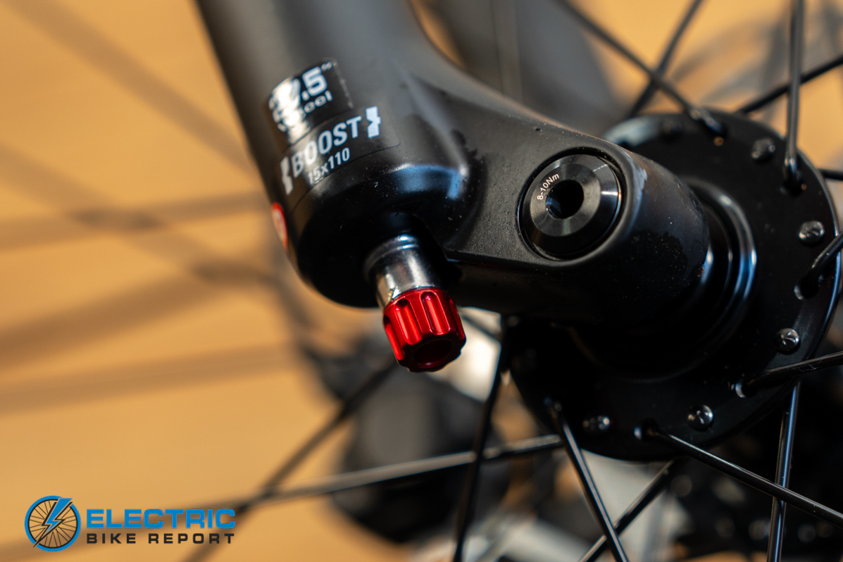 Euphree Stellar Falcon 2 front fork suspension dial adjustment close-up