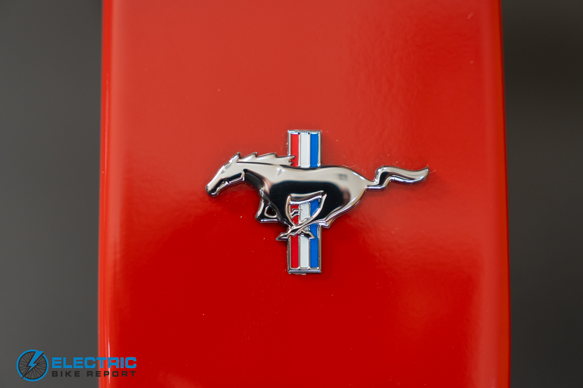 N+ Ford Mustang electric bike Mustang logo with American flag detail