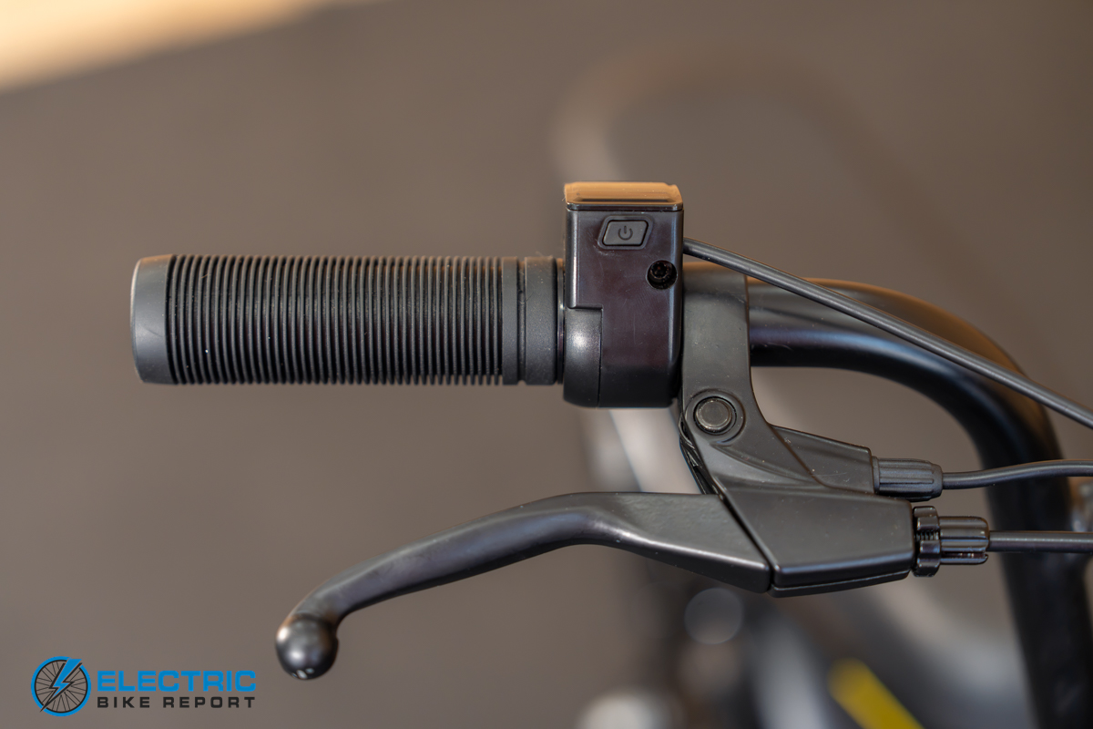 GoTrax Ranger 16 electric bike brake detail closeup
