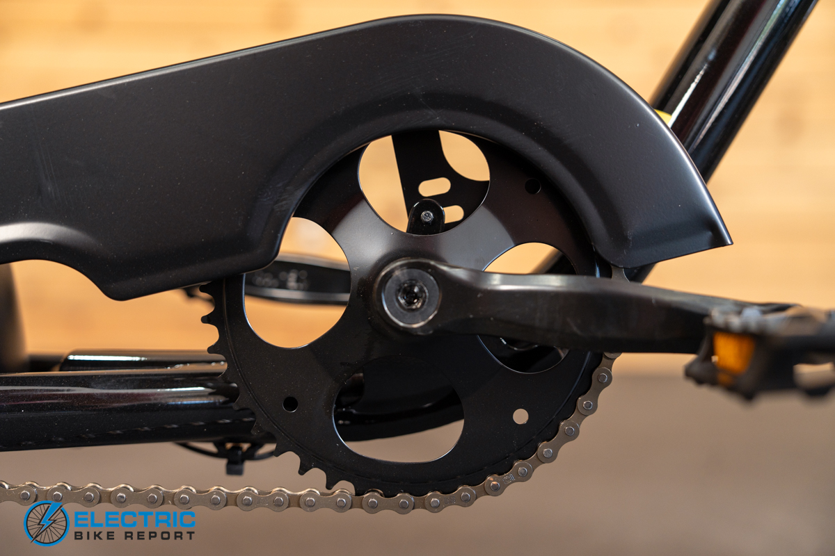 GoTrax Ranger 16 chainring and drivetrain components close-up