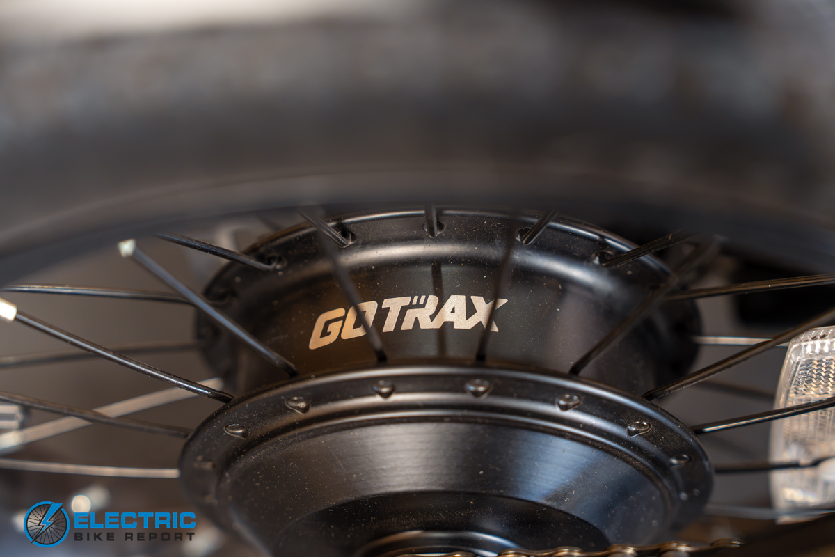GoTrax Ranger 16 electric bike motor close-up detail