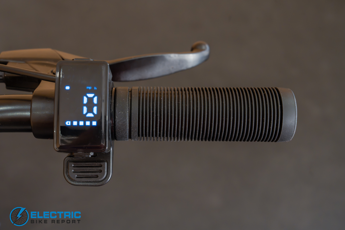 GoTrax Ranger 16 throttle and grip closeup detail