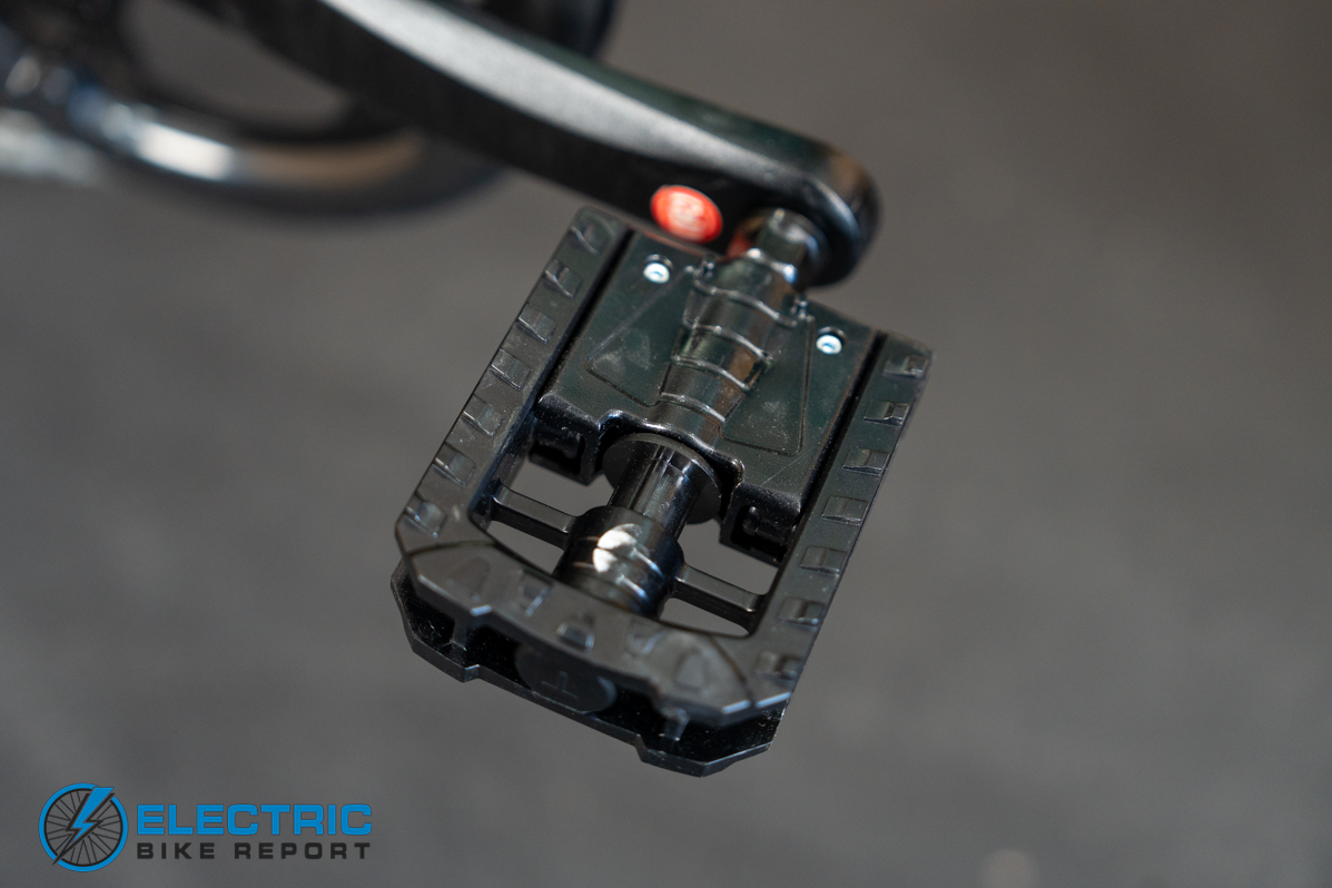 GoTrax F3 electric bike pedal close-up detail view