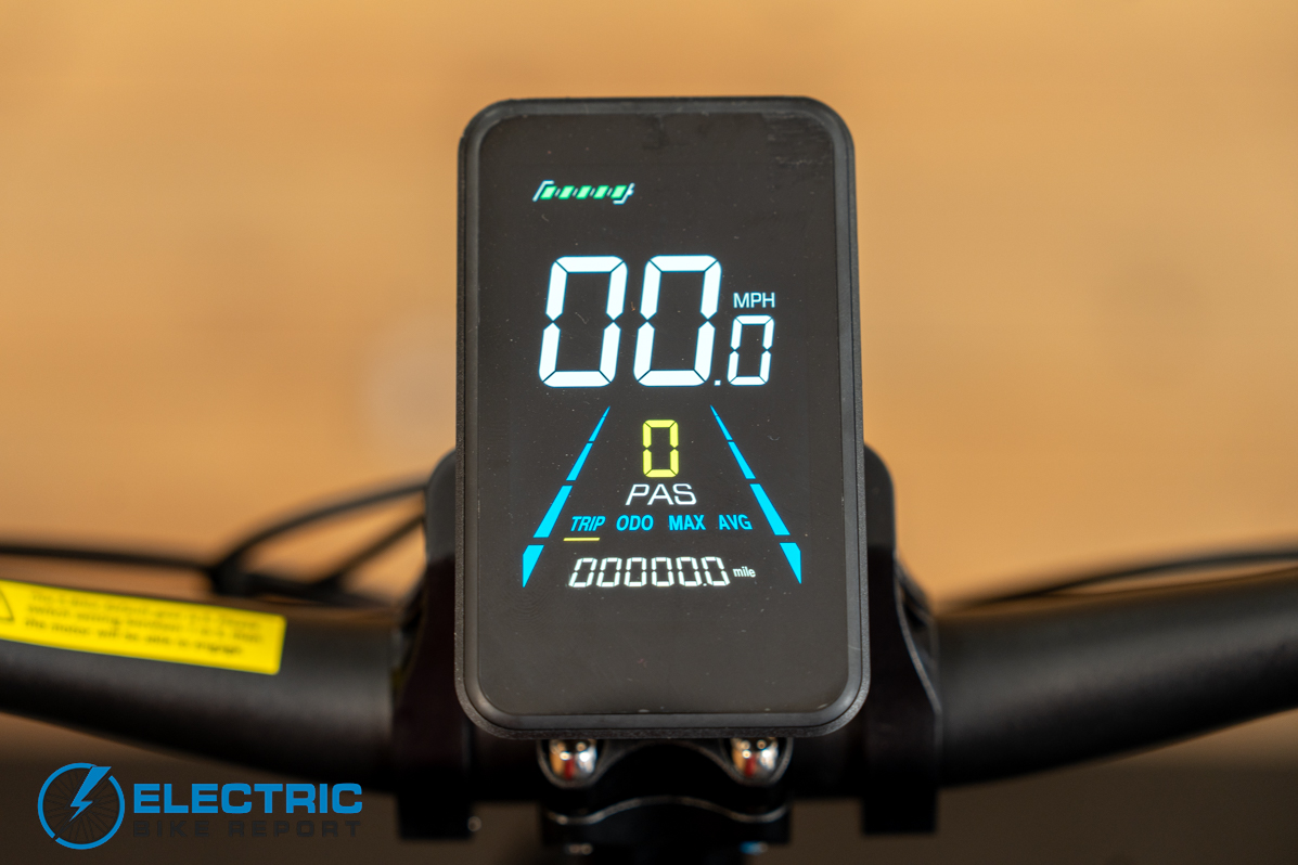 GoTrax E-Fold display panel showing speed battery and assist level readouts