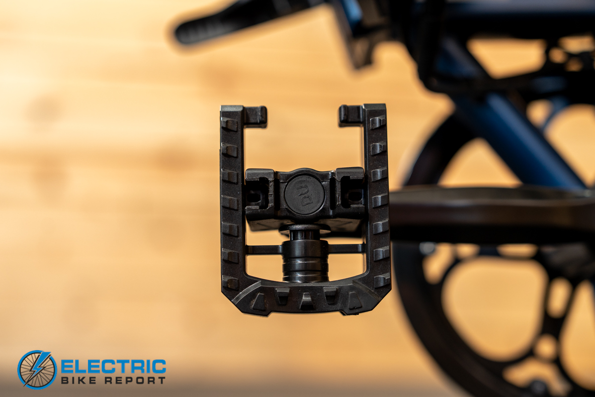 GoTrax E-Fold electric bike pedal close-up detail shot