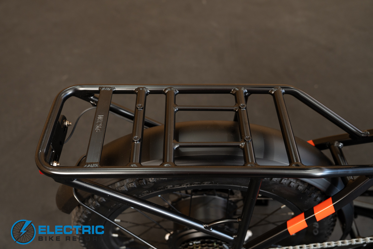 GoTrax F2 electric bike rear rack detail view