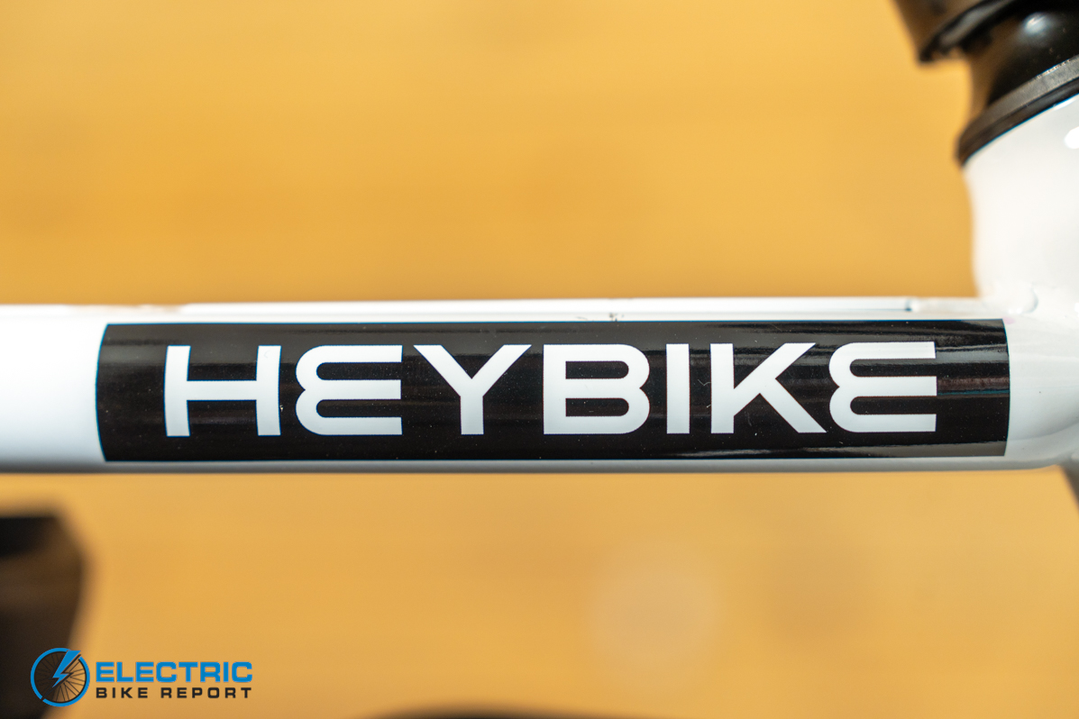 Heybike Titan white electric bike with Heybike brand logo