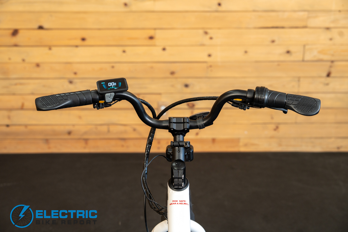 JackRabbit MG Cargo electric bike cockpit showing handlebars display and controls