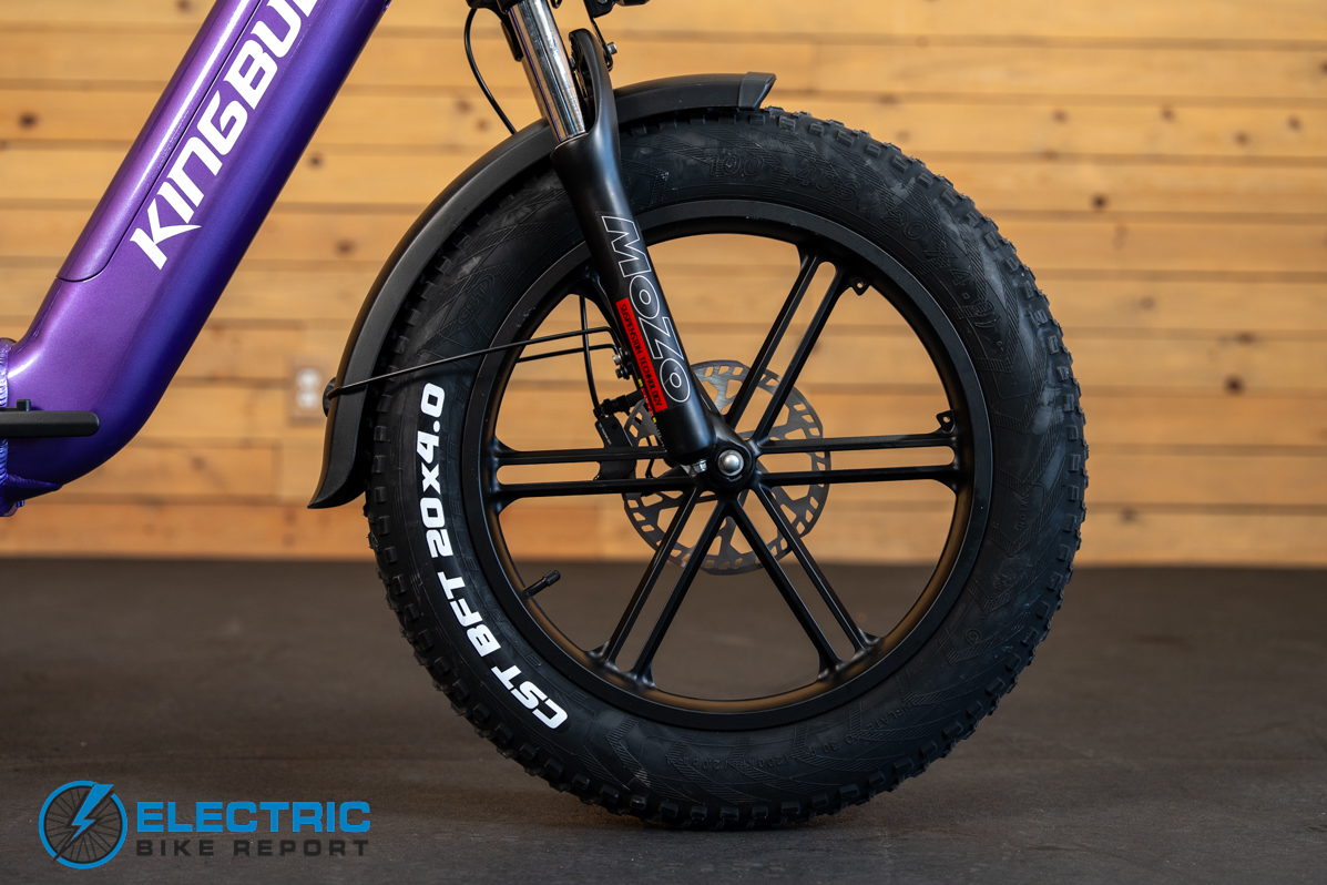 Kingbull Literider 2.0 electric bike front wheel close-up detail