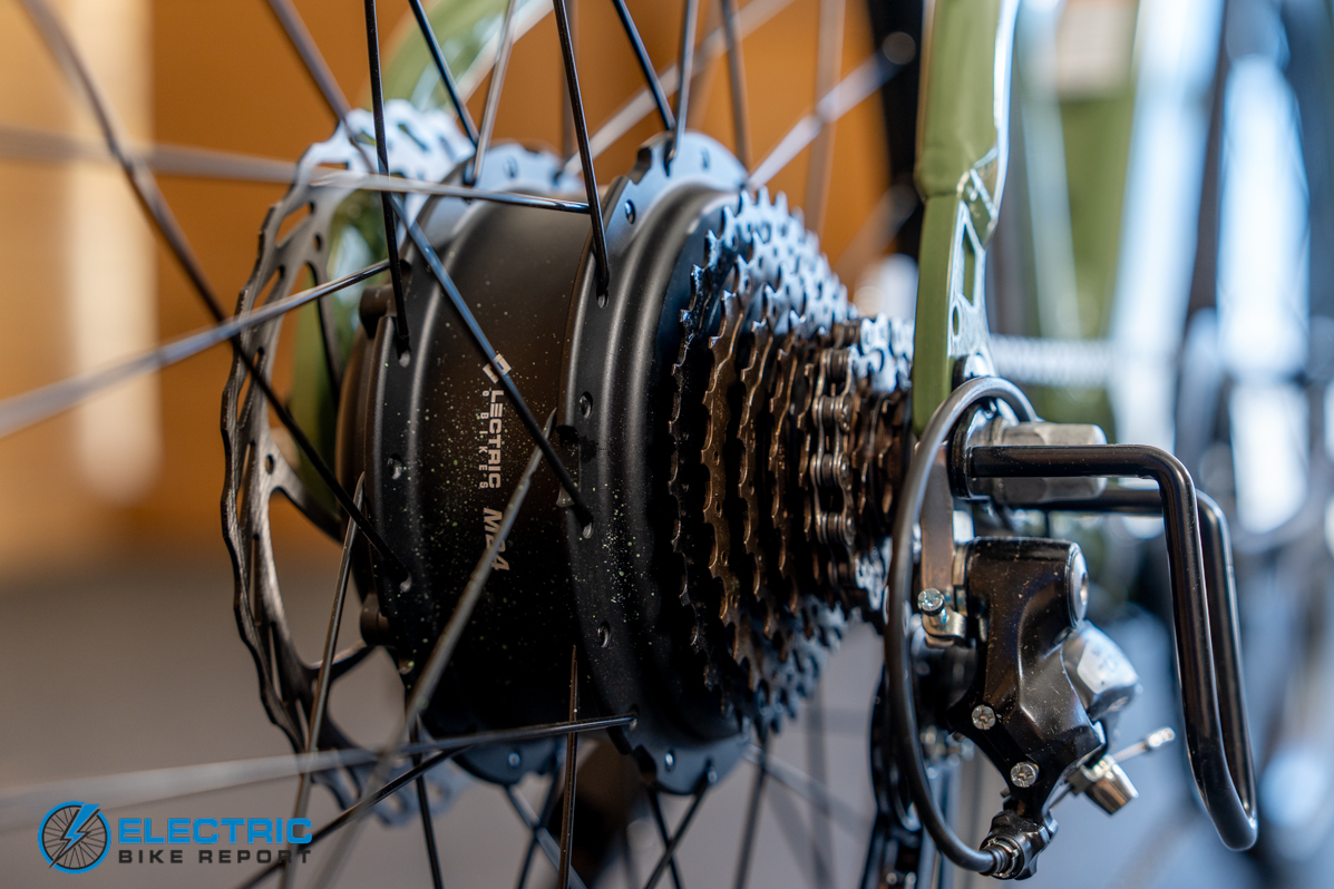 Lectric XPress Lite electric bike cassette close-up showing rear gear cluster