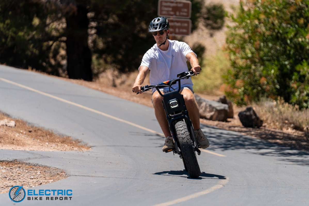 Macfox X7 electric bike side profile view showing frame design and component details