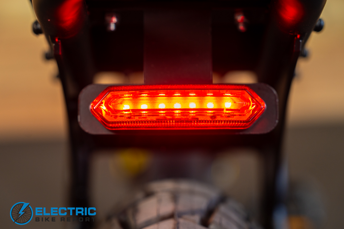Macfox X7 electric bike taillight close-up view