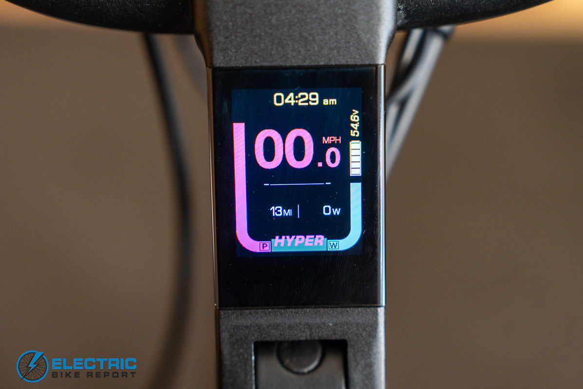 Magnum Pathfinder 2.0 electric bike display screen showing ride data and settings