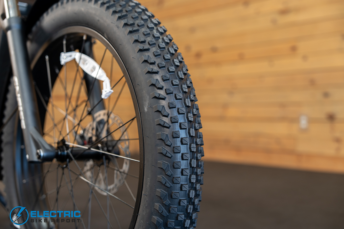 Monarc Marker HS electric bike tire tread pattern close up detail