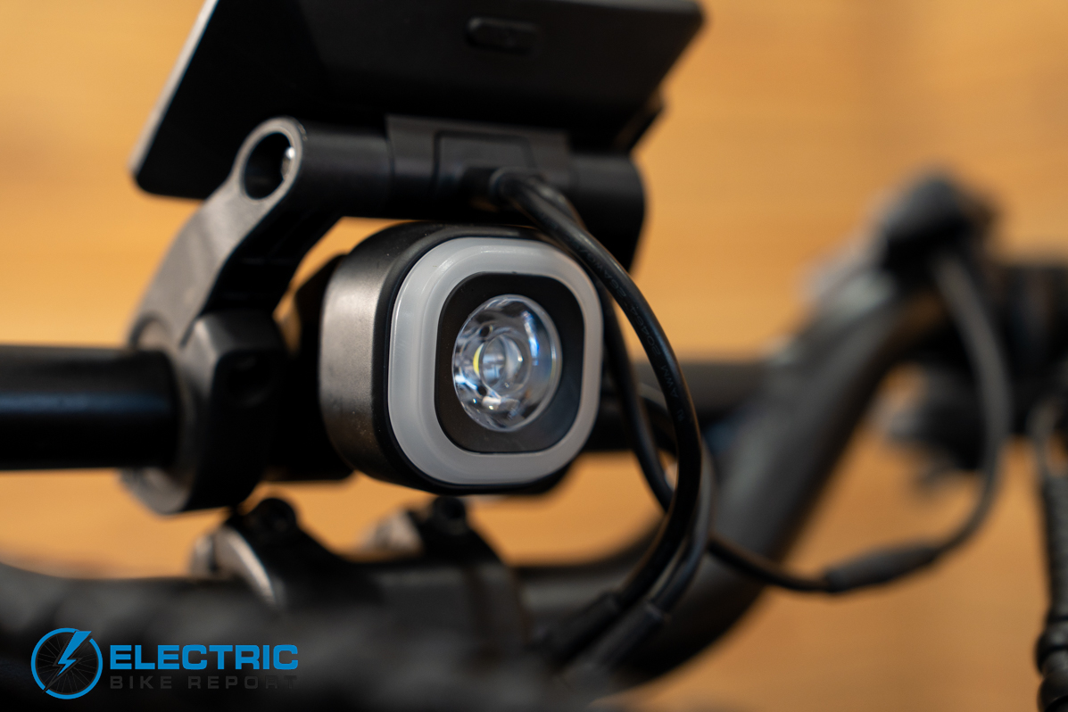 Monarc Tracer HS electric bike headlight turned off close up detail