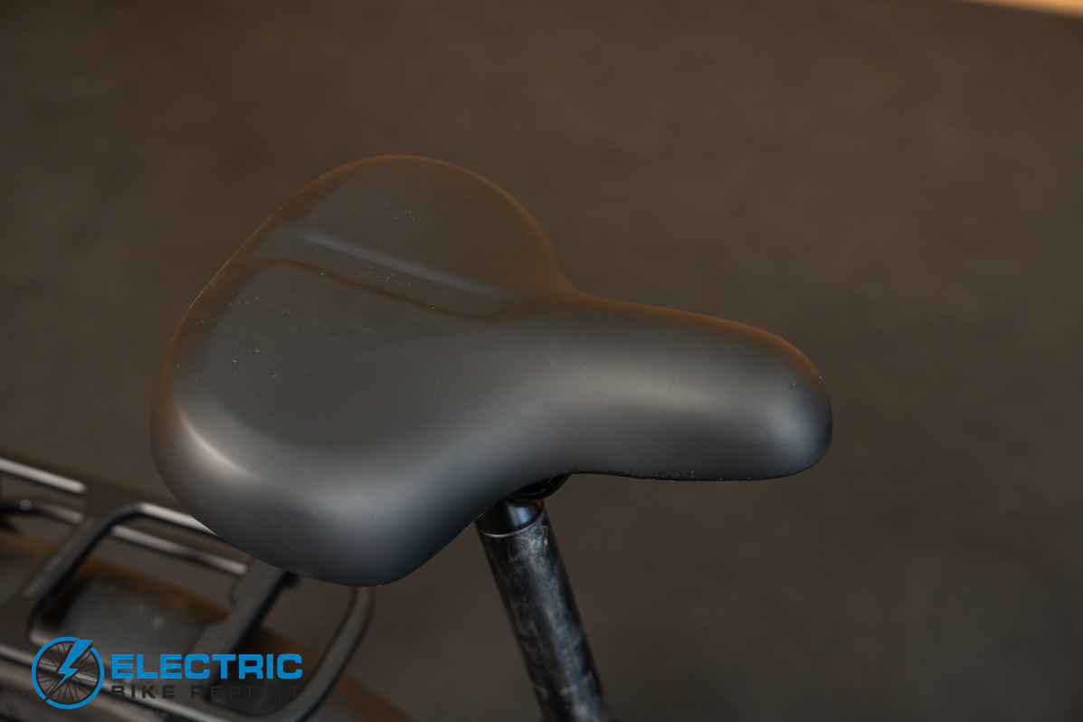 Monarc Tracer HS electric bike saddle close-up detail view