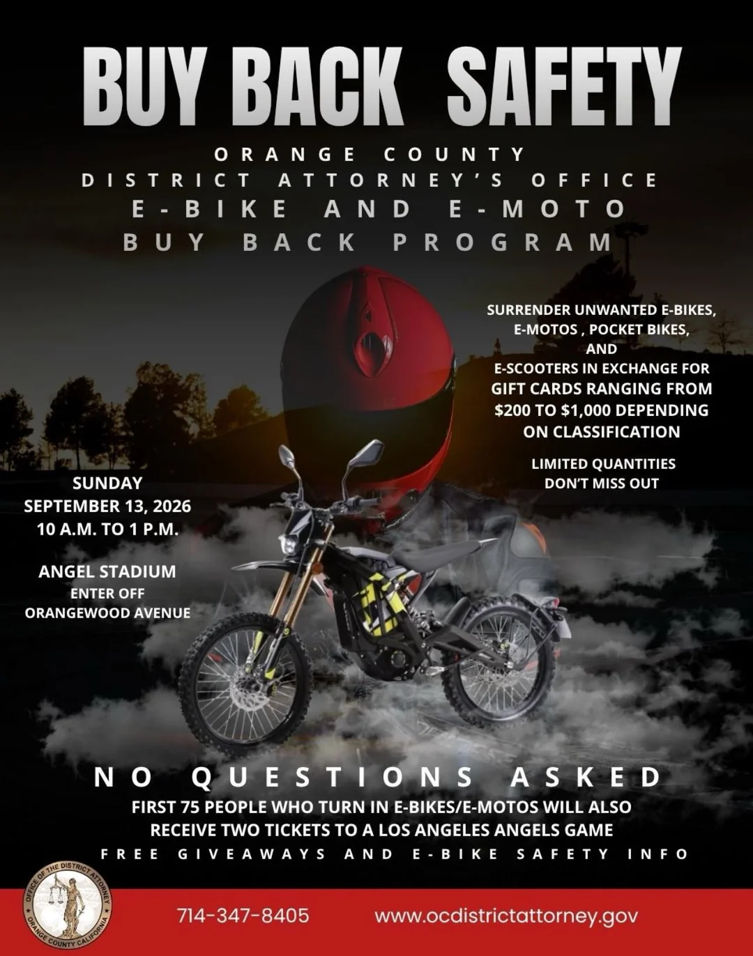 Orange County District Attorney's Office e-bike buyback program announcement