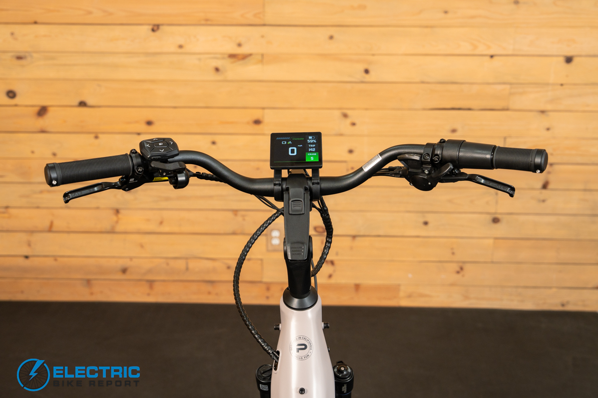 Pedego Ridge Rider 2 cockpit showing handlebars display and controls