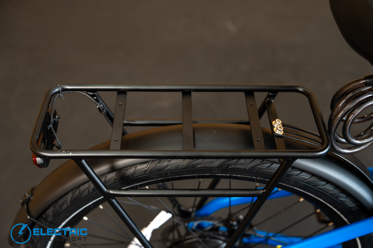 Puckipuppy Poodle Pro electric bike rear rack close-up view