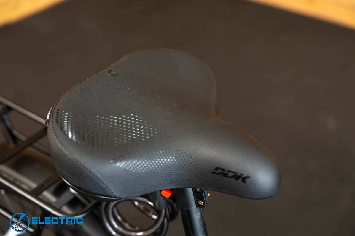 Puckipuppy Poodle Pro electric bike saddle close-up view
