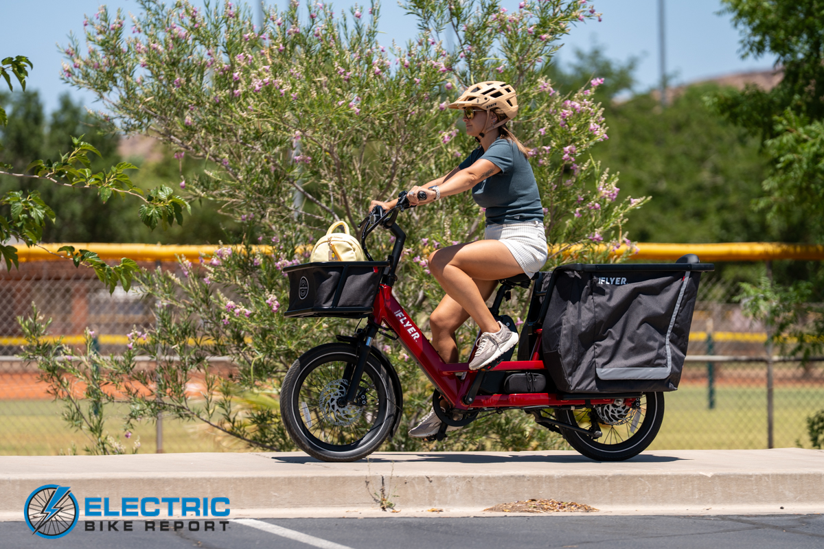 Radio Flyer Loop electric bike third angle view showing frame design and components