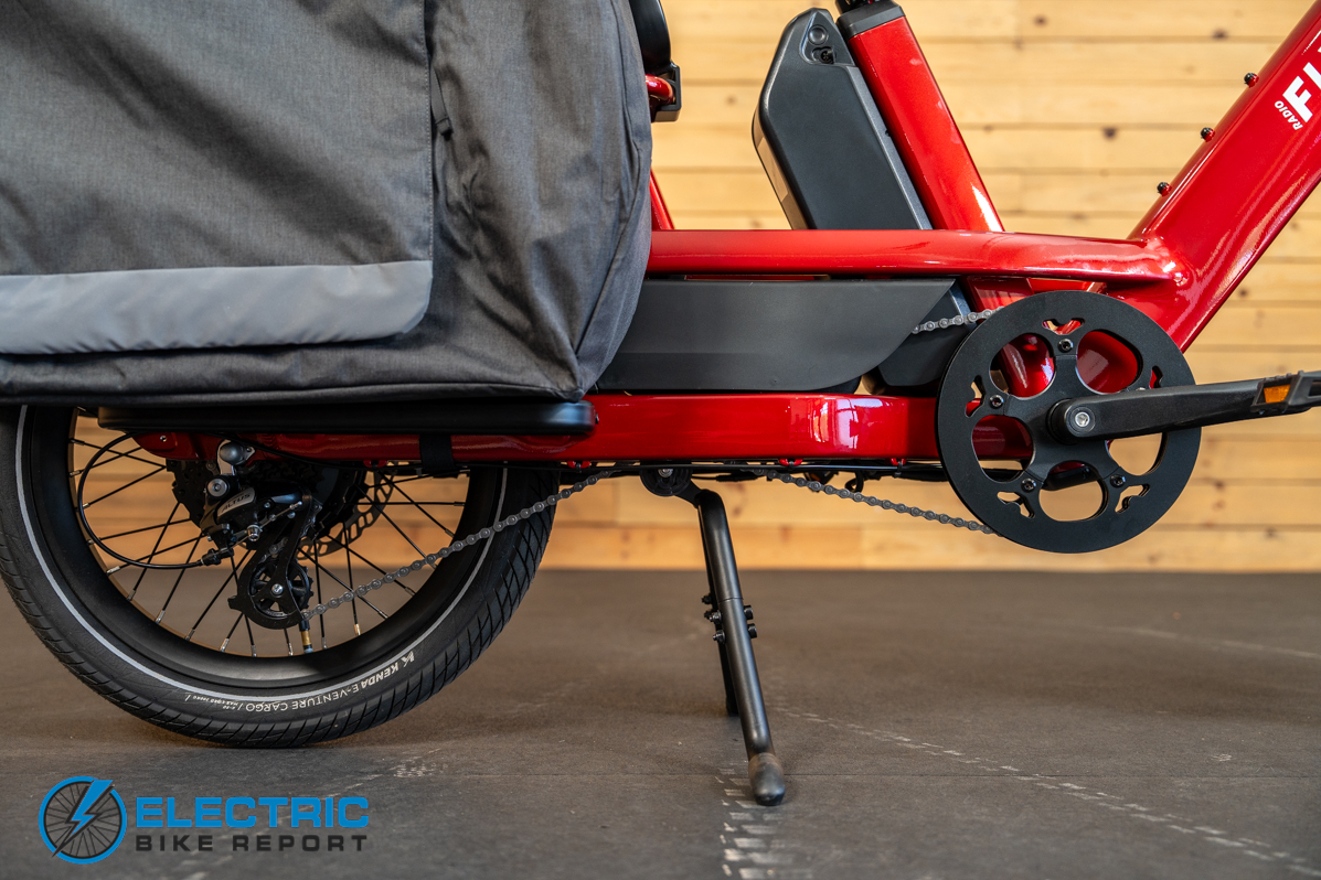 Radio Flyer Loop electric bike drivetrain components including motor chain and gearing system