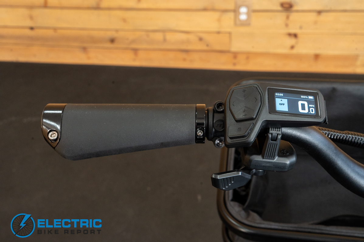 Radio Flyer Loop electric bike left side handlebar and backside view