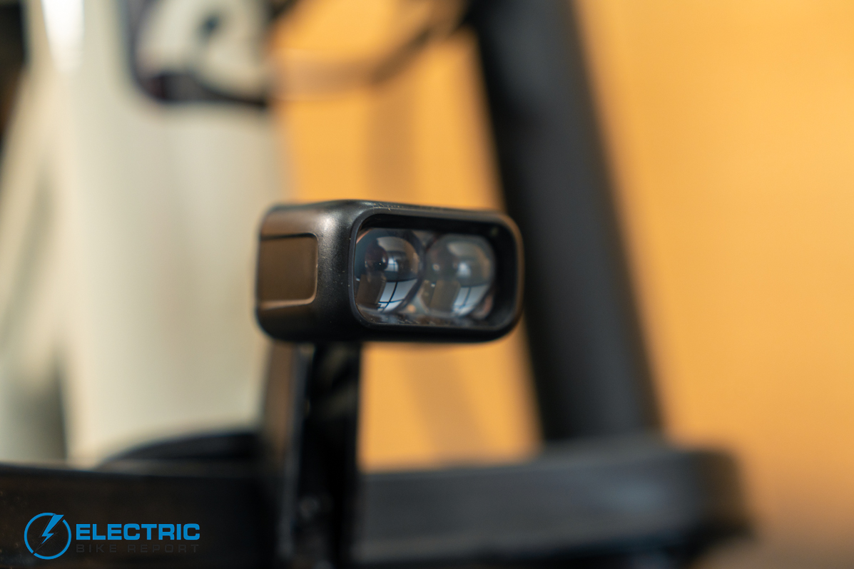 Retrospec Valen Rev 14 electric bike headlight closeup detail