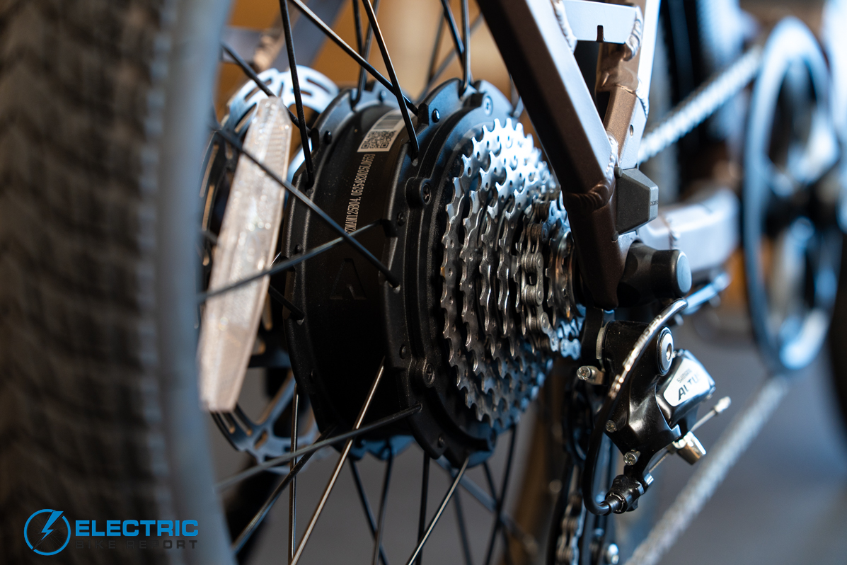 Ride1Up Portola electric bike rear cassette close-up detail