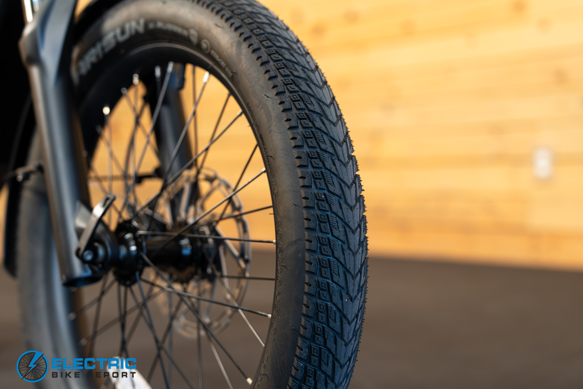 Ride1Up Portola tire tread pattern close-up detail