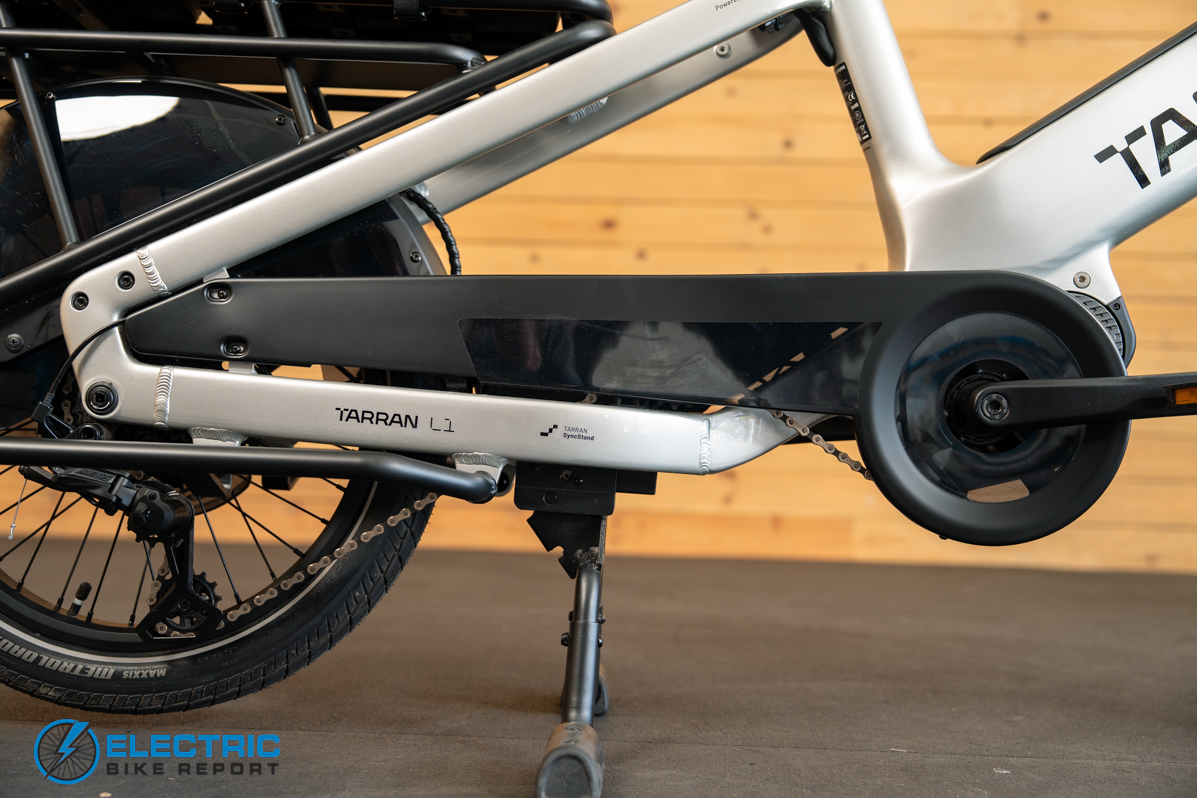 Tarran L1 electric bike drivetrain components including motor chain and rear cassette