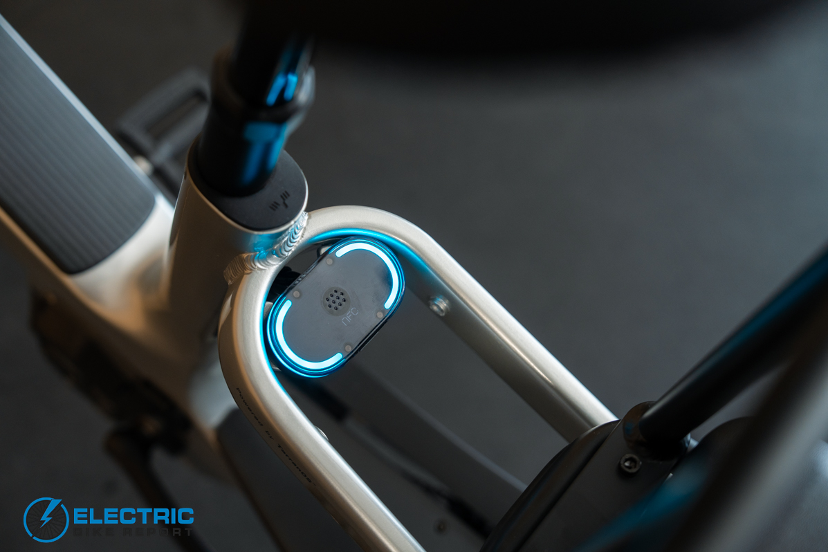 Tarran L1 electric bike NFC card reader security feature close up