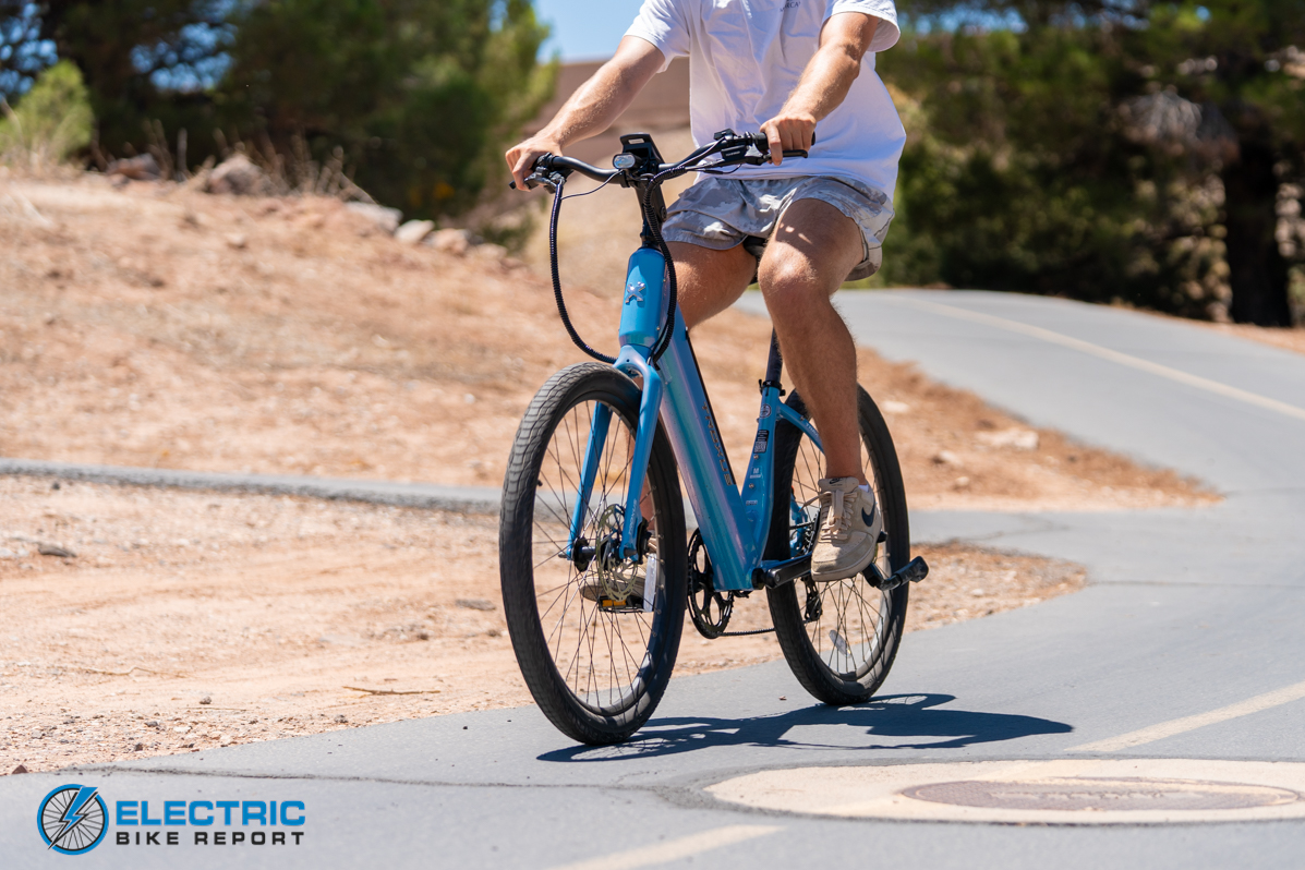 Troxus Trax Whim IQ electric bike detail view highlighting design and component features