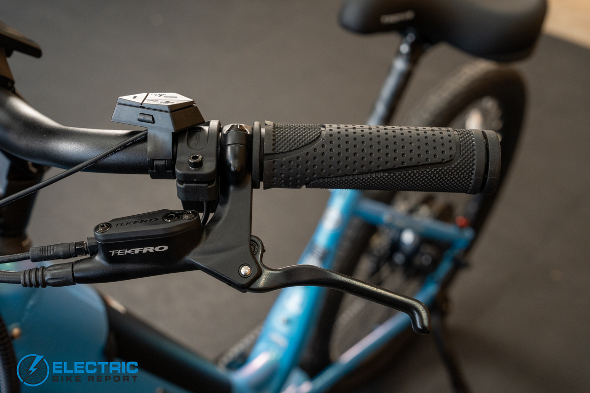 Troxus Trax Whim IQ left side handlebar controls and front-facing cockpit view