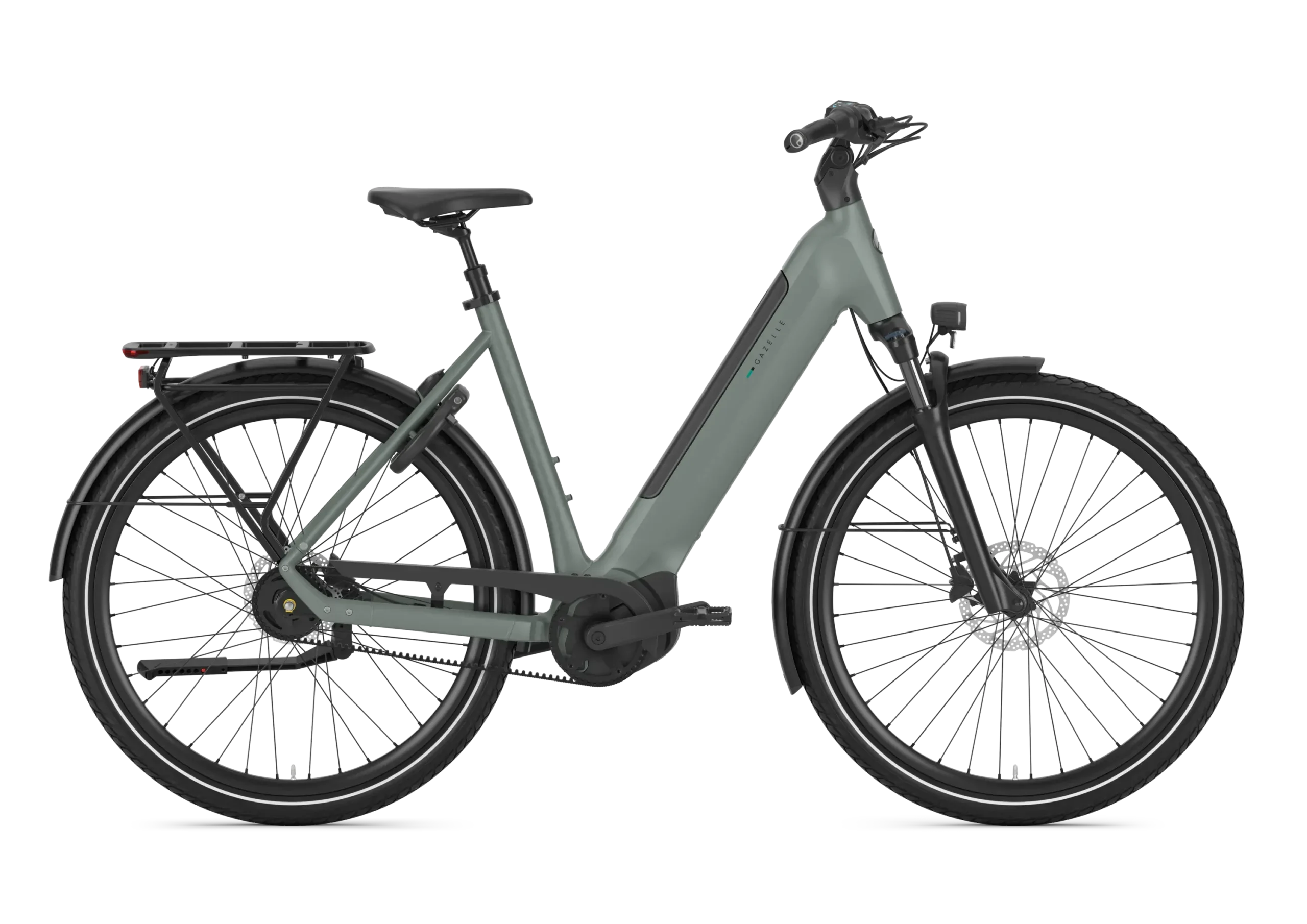 Gazelle Ultimate C5 electric bike in twilight green matte finish