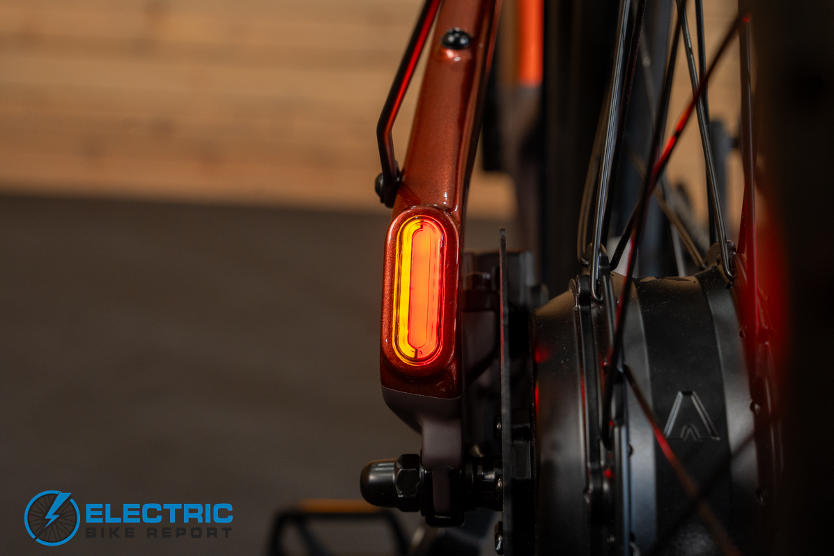 Urtopia Carbon Atom taillight and left side turn signal blinker detail