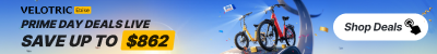 Banner ad promoting Prime Day bike deals, with savings up to $862 and a nearby 'Shop Deals' button.